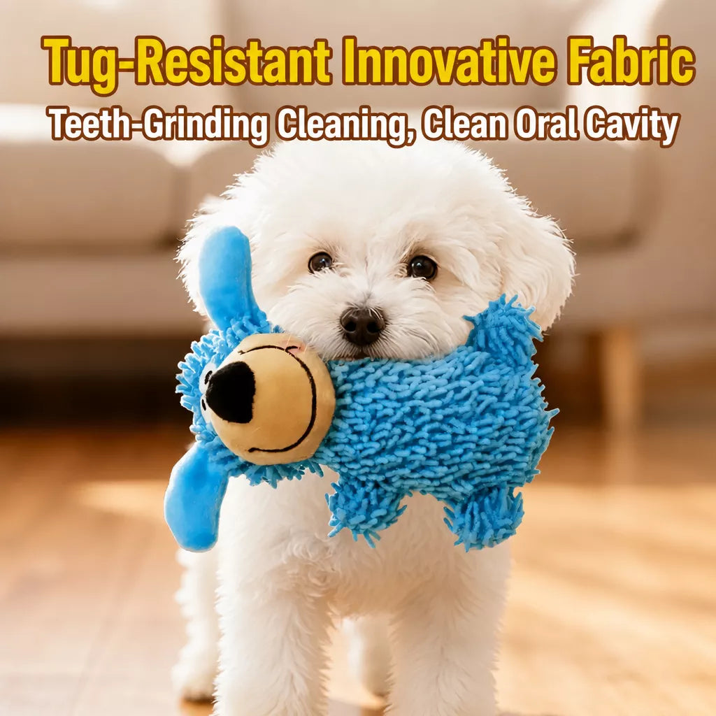Squeaky Fleece Mop Dog Toy