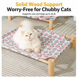 Wood-Frame Cot-Style Pet Bed with Polyester Cover