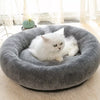 Round Faux Plush Pet Bed for Cats and Dogs Up to 38 lb