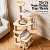 Solid Wood Cat Tree with Cat House