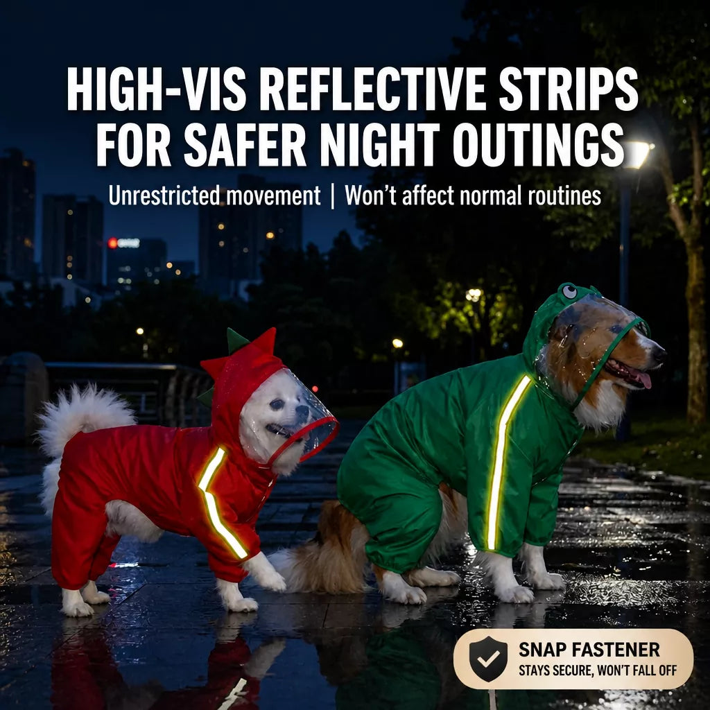 Reflective Waterproof Pet Raincoat