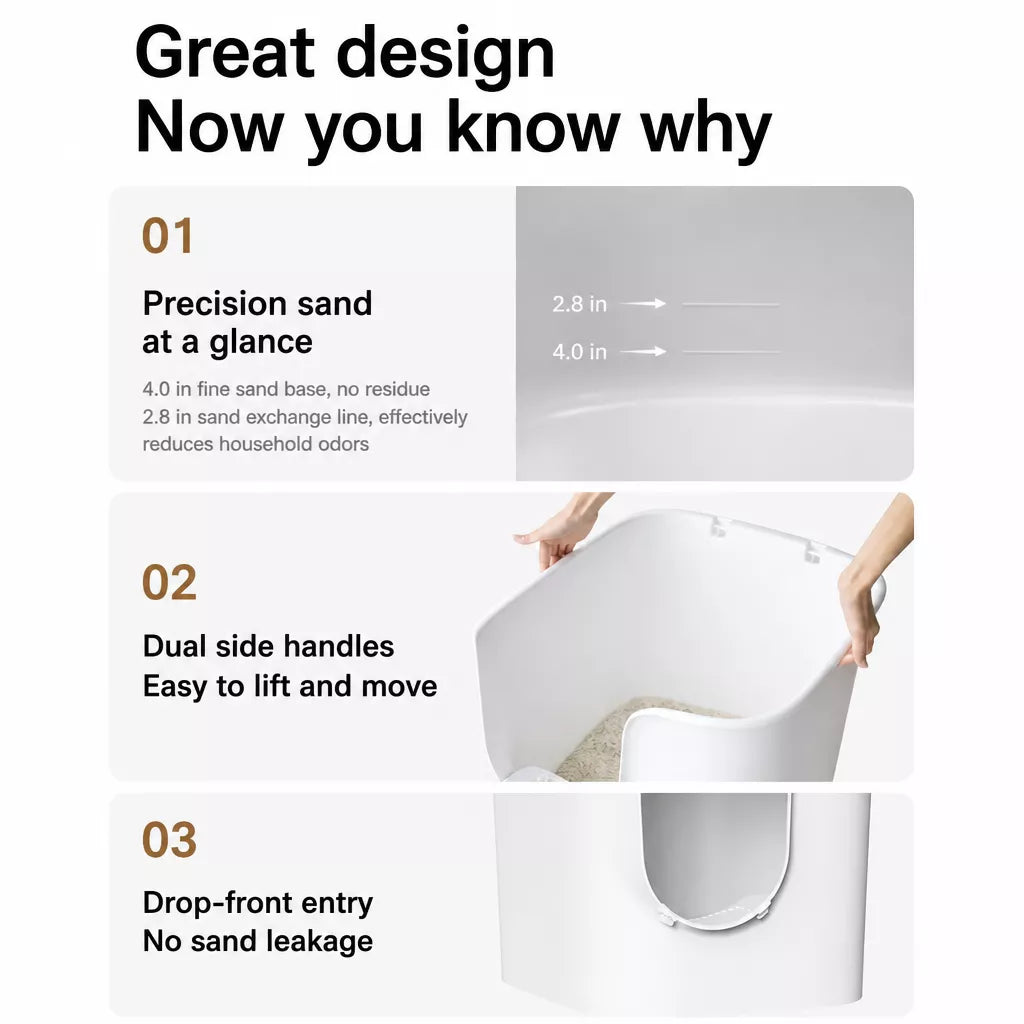 Large Semi-Enclosed Cat Litter Box