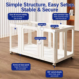 Movable Indoor Pet Playpen with Door and Casters