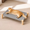 Cot-Style Cat Bed with Washable Scratching Mat