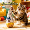 Beechwood Cat Wobble Toy with Feather and Twist Designs