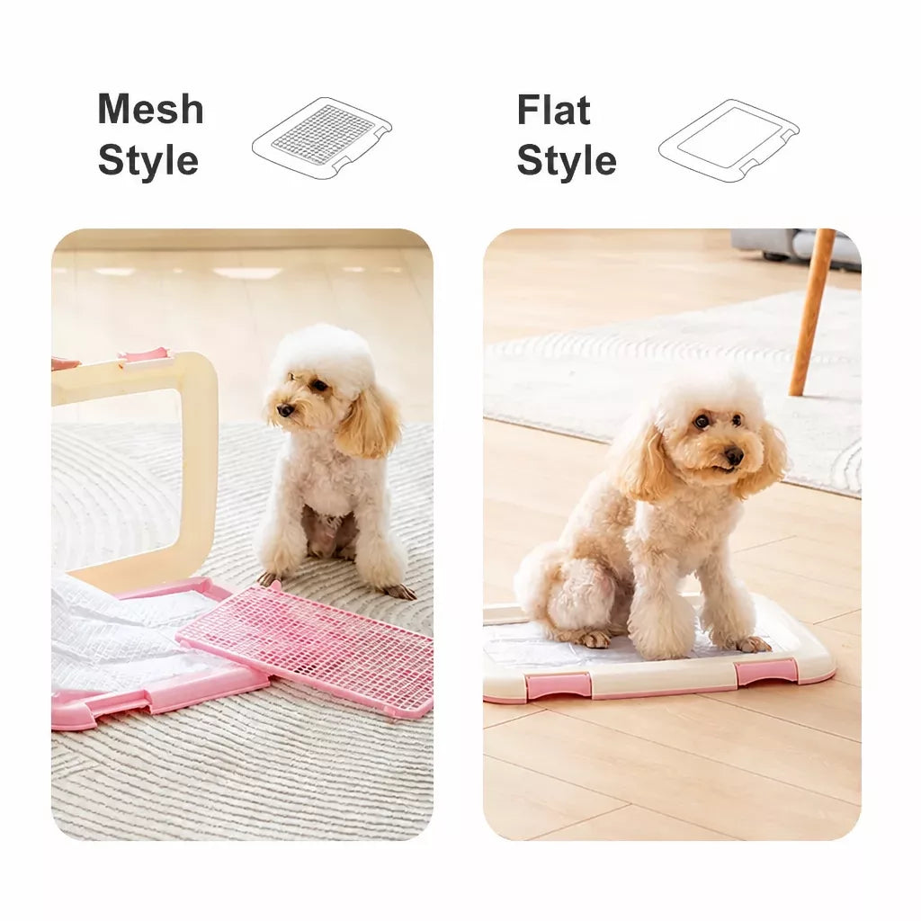 Flat Plastic Dog Potty Tray with Mesh Grate