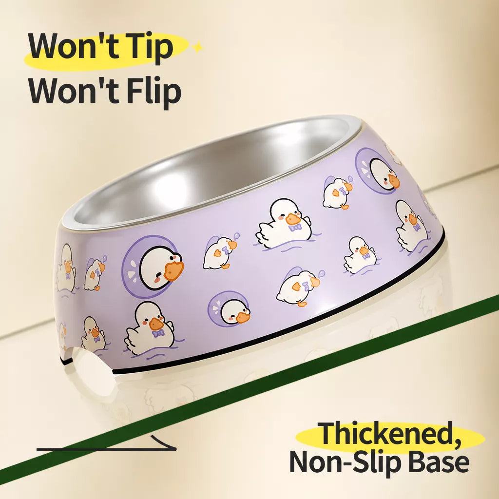 Tip-Resistant Stainless Steel Pet Bowl for Dogs and Cats