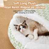 Enclosed Plush Pet Bed for Cats and Small Dogs