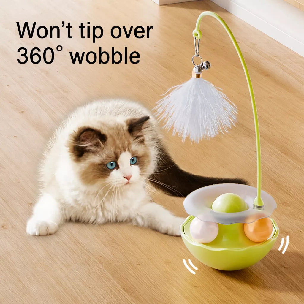 Wobble Cat Toy with Feather Accessory