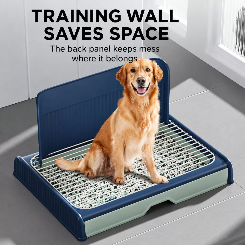 Plastic Dog Potty Tray with Wall Options and Pull-Out Drawer