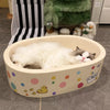 White Deep-Flute Corrugated Paper Cat Scratcher Bed