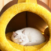 Enclosed Plush Pet Bed for Cats and Small Dogs