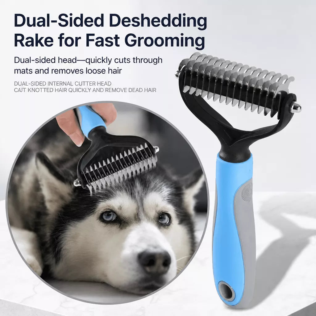 Dog & Cat Grooming Comb for Loose Fur and Tangles