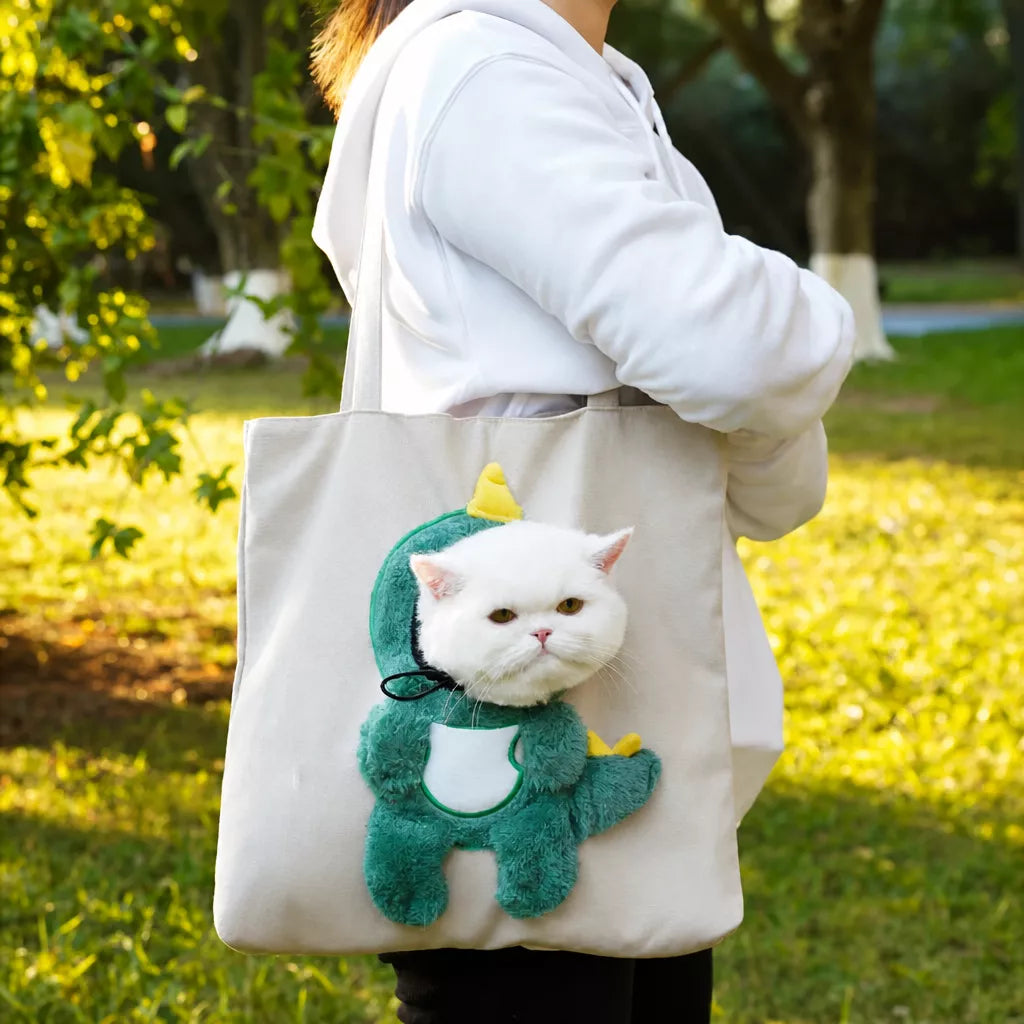 Canvas Pet Carrier Backpack for Cats and Small Dogs