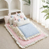 Cotton-Linen Pet Bed Mat with Bunny-Ear Pillow for Cats & Dogs