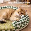 Round Woven Pet Bed with Removable Washable Mat