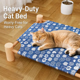 Elevated Wood Frame Pet Bed with Removable Polyester Cover