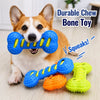 Double-Layer Squeaky Silicone Bone Toy for Dogs