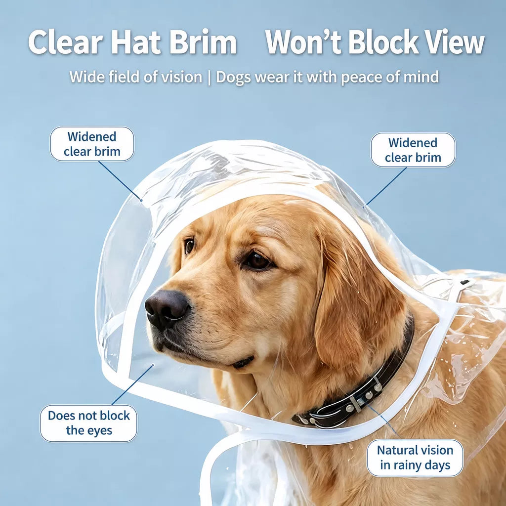 Transparent Hooded Raincoat for Dogs