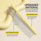 3-Piece Stainless Steel Pet Grooming Comb Set with Plastic Handles