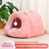 Semi-Enclosed Winter Cat Bed with Slipper-Style Tunnel