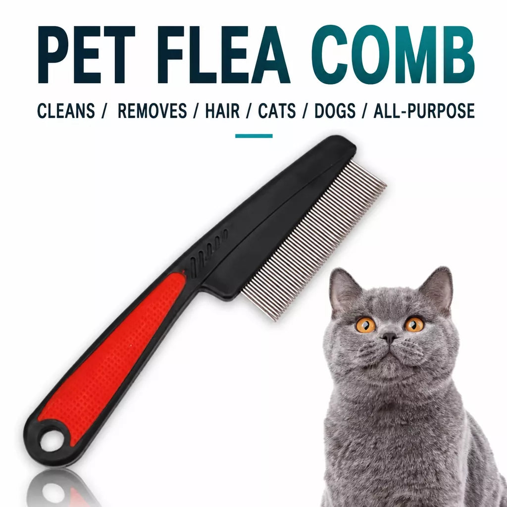 Fine-Tooth Flea Comb for Cats and Dogs