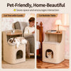 Two-Level Square Sisal Cat Scratcher Barrel with Resting Space