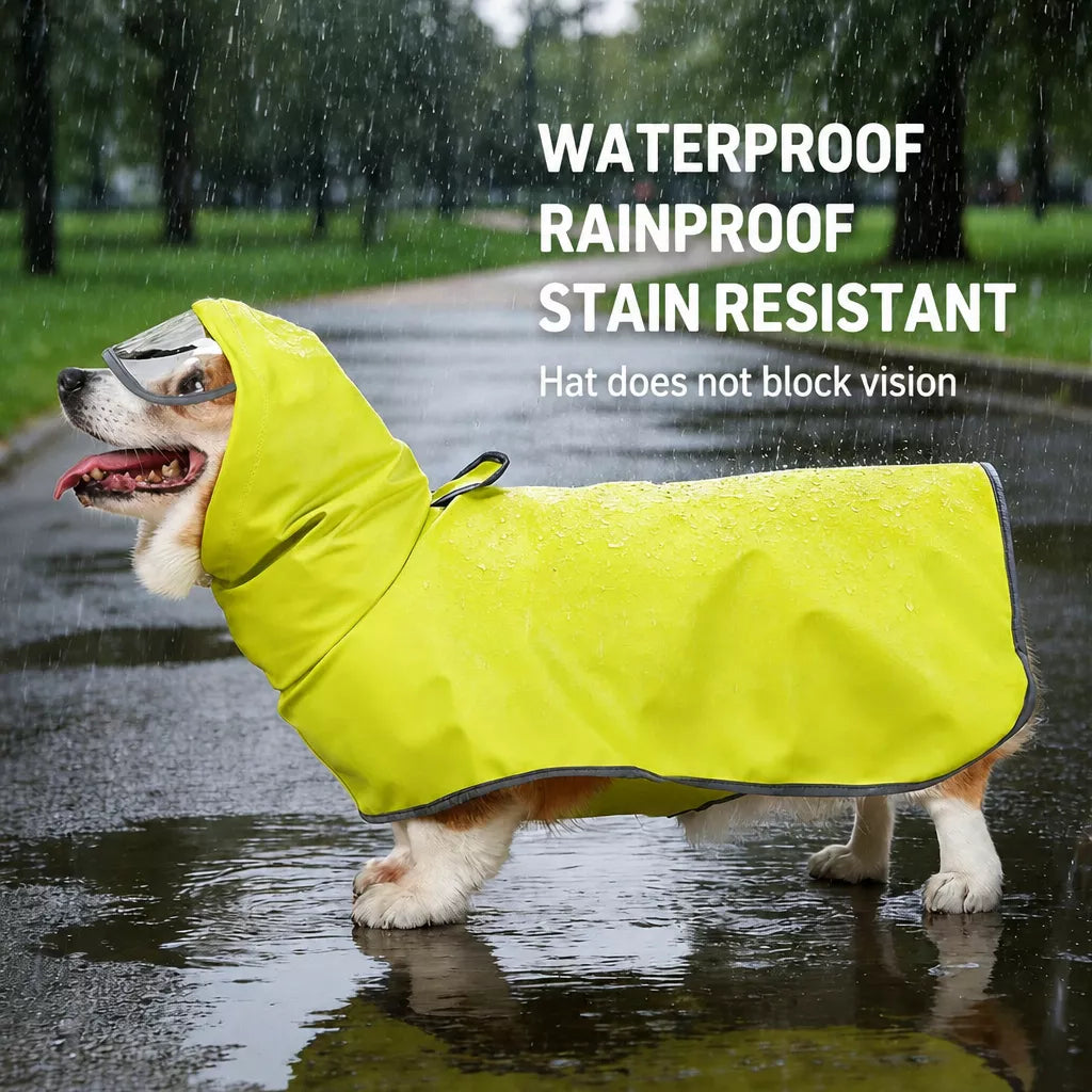 Waterproof Dog Raincoat with Belly Coverage
