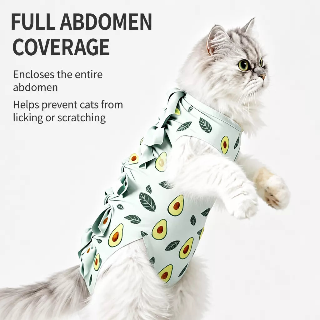 Cat Recovery Suit with Breathable Birdseye Mesh