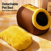 Enclosed Plush Pet Bed for Cats and Small Dogs