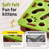 Plush Square Cat Toy with Three Bells