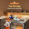 Indoor Iron Dog Crate with Separate Toilet Area