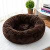 Round Faux Plush Pet Bed for Cats and Dogs Up to 38 lb