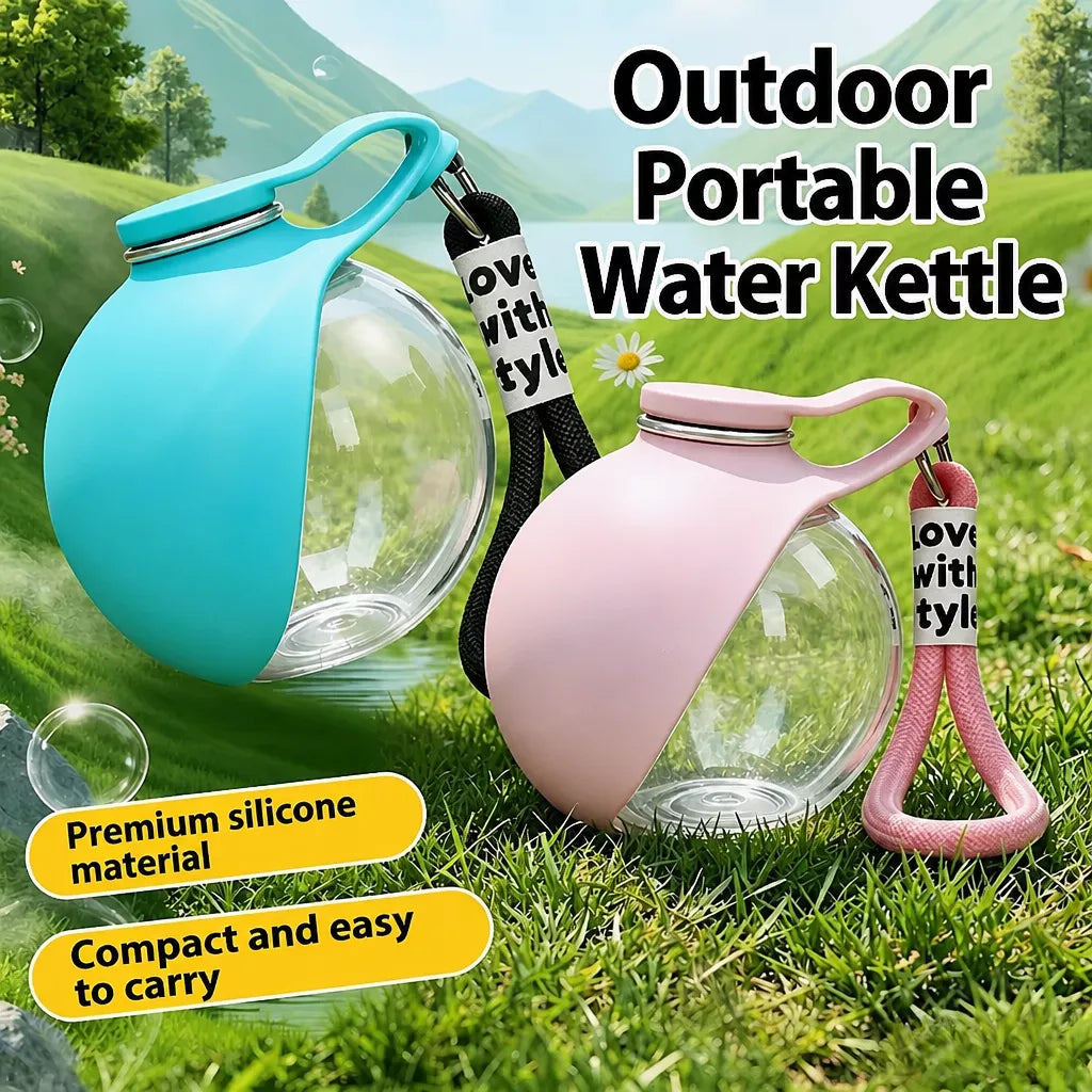 Portable Pet Water Bottle with Foldable Silicone Bowl