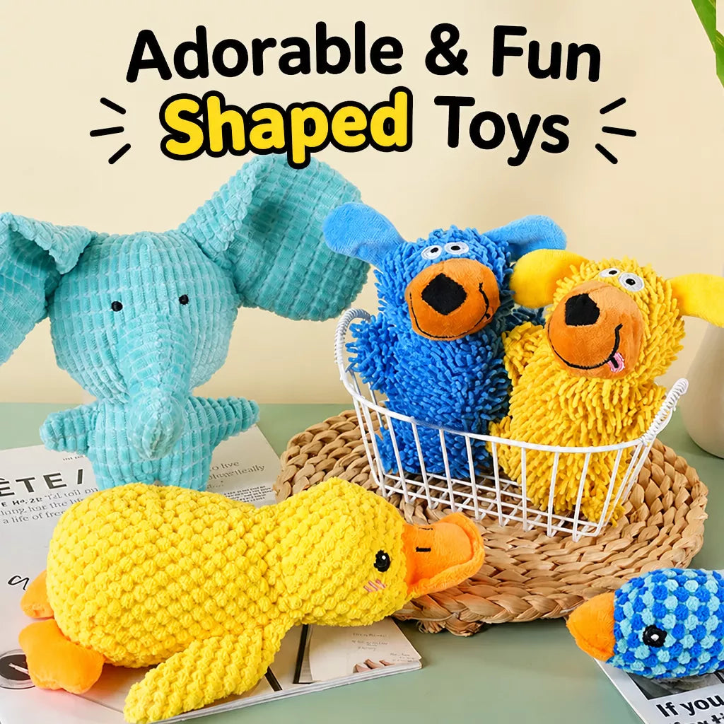 Plush Squeaky Dog Toy with Playful Animal Designs