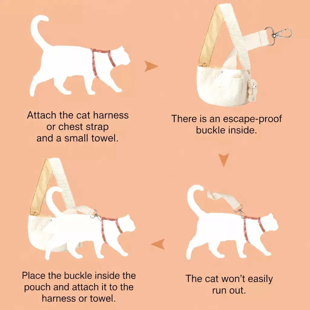 Front-Carry Canvas Cat Carrier Backpack for Walks and Travel