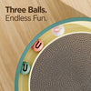Round Cardboard Cat Scratcher & Lounge with Play Balls