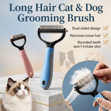 Double-Sided Dematting & Deshedding Brush for Dogs and Cats