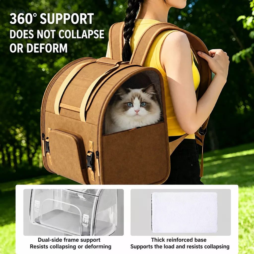 Expandable Cat Carrier Backpack with Ventilation