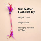 Cat Feather Teaser Toy with Stretchy Cotton Rope