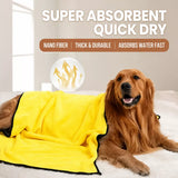 Quick-Dry Polyester Pet Bath Towel for Dogs & Cats