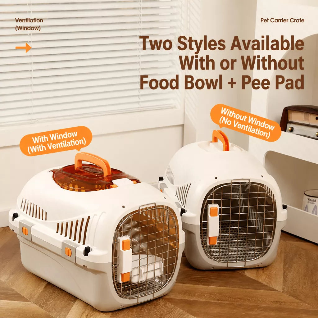 Portable Plastic Pet Carrier for Cats and Small Dogs Up to 16 lb