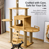 Solid Wood Cat Tree with Bed and Scratching Posts