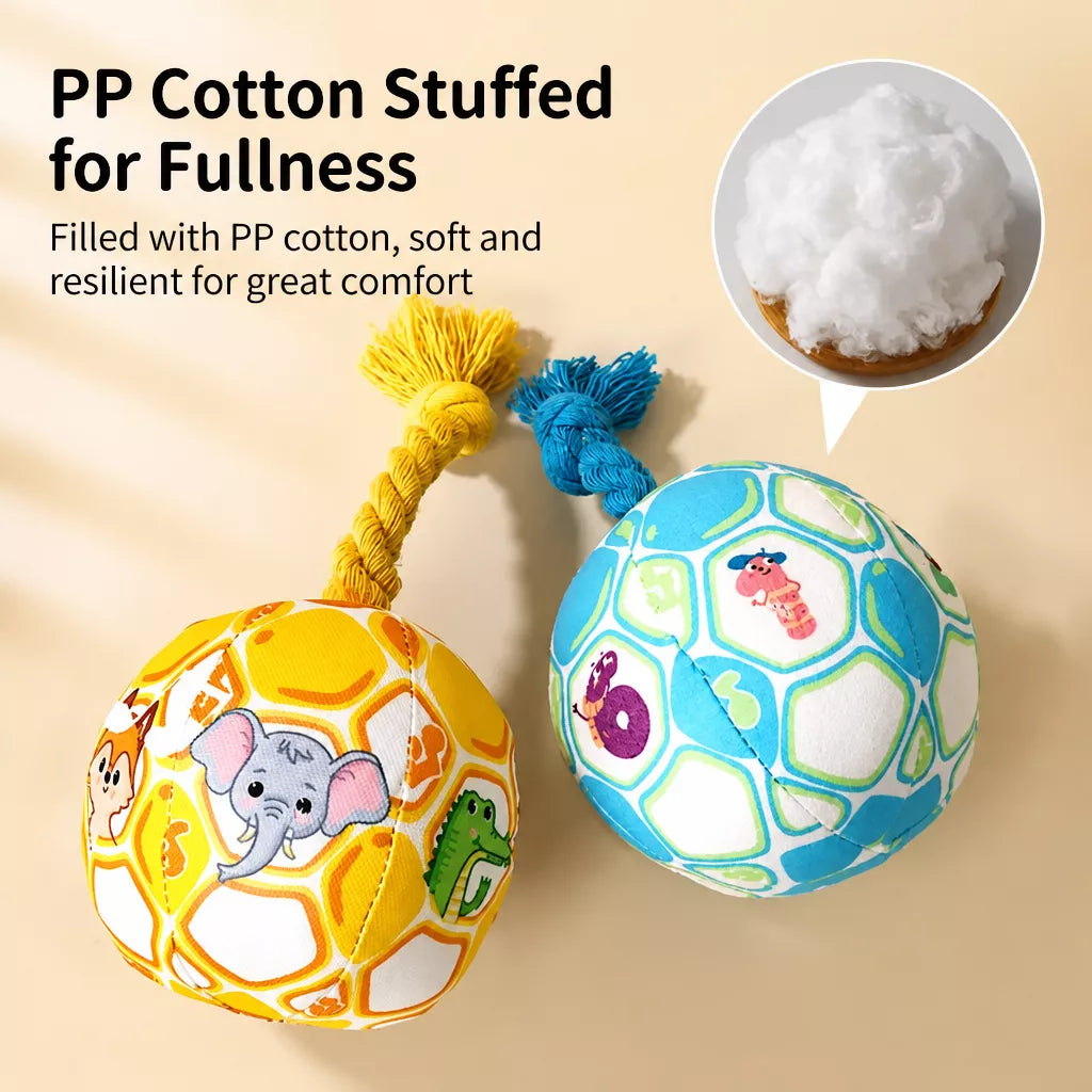 Unicorn Plush Squeaky Ball Toy for Small Dogs, 3.9-Inch