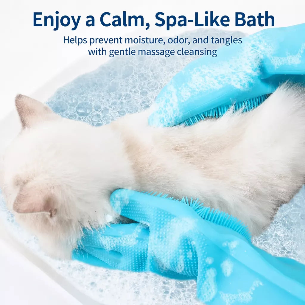 Pet Bathing Gloves for Dogs and Cats