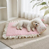 Cotton-Linen Pet Bed Mat with Bunny-Ear Pillow for Cats & Dogs