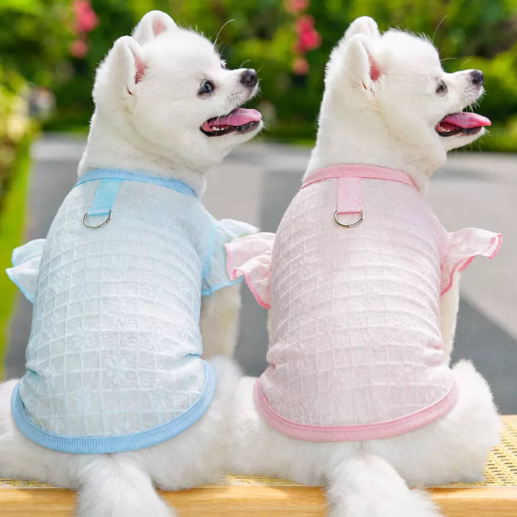 Lightweight Silk Pet Shirt with Lace Sleeves