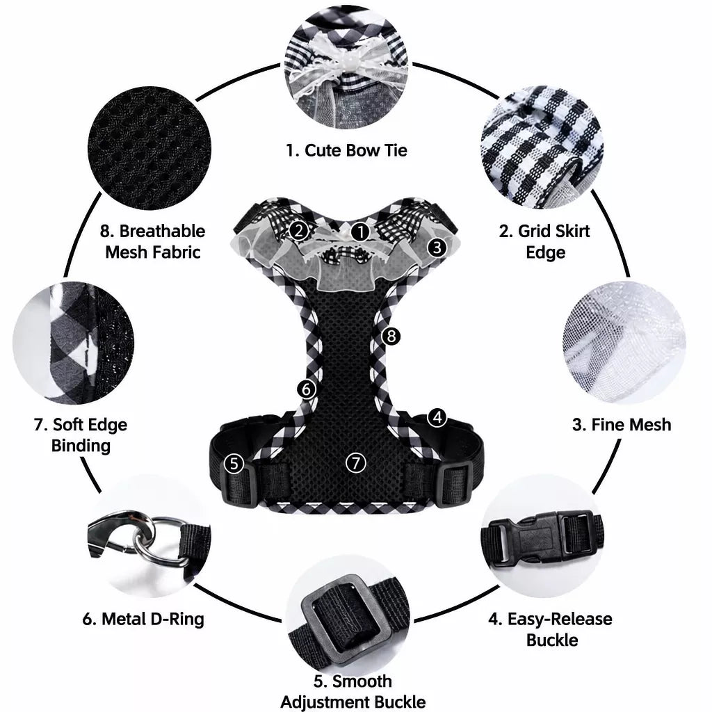 Dog Harness with 6.6-Ft Leash