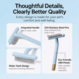 Long- and Short-Tooth Pet Rake Comb for Dogs and Cats