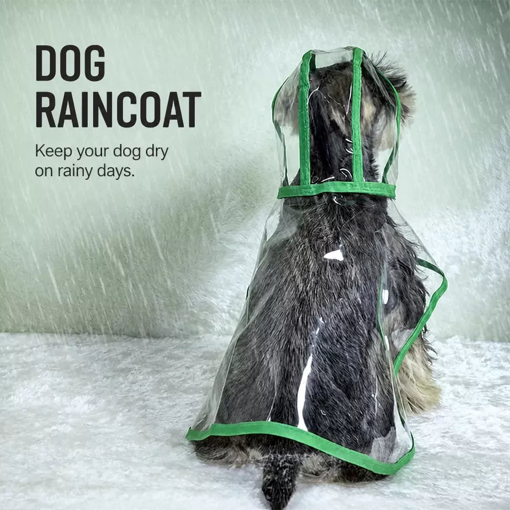 Transparent EVA Dog Raincoat with Hood